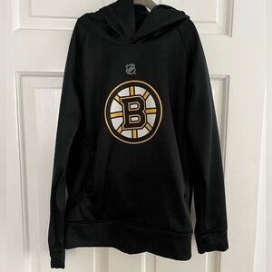 NHL Youth Tagged Black and White Hoodie with Red Accent